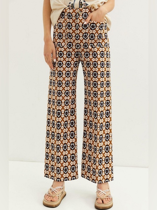 Anthropologie Pants - MAEVE brown Colette Cropped Wide-Leg Pants